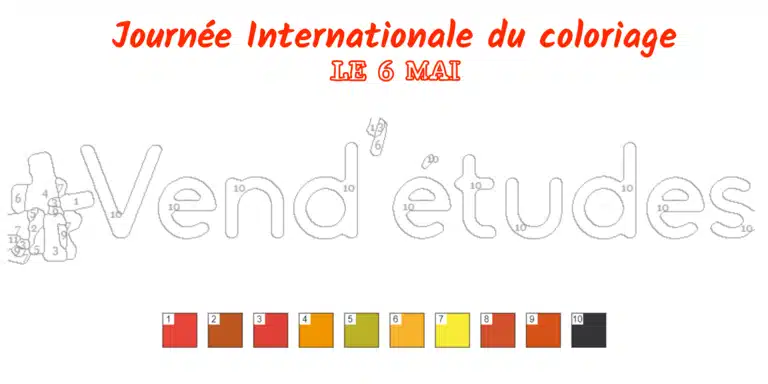 Journée mondiale du coloriage, le logo Vend'études est à colorier